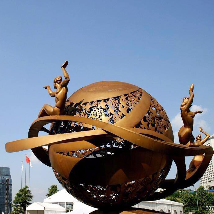 城市廣告標識雕塑古銅漆 